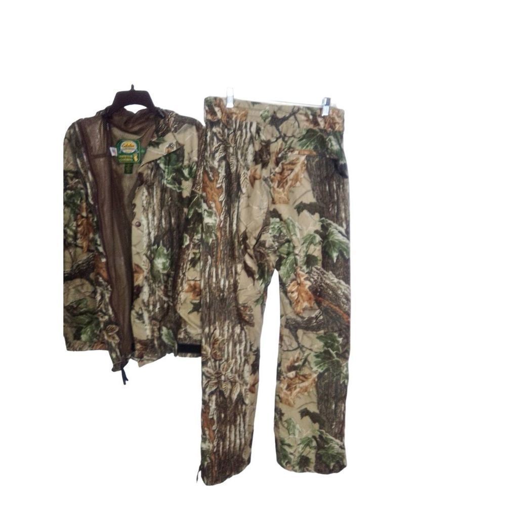 Cabelas Made In The USA Vintage Cameo Full Zip Hooded Hunting Jacket Size L And - Picture 6 of 12